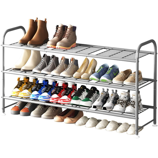 SUOERNUO Shoe Rack 3 Tier Storage Organizer for Closet Entryway Metal