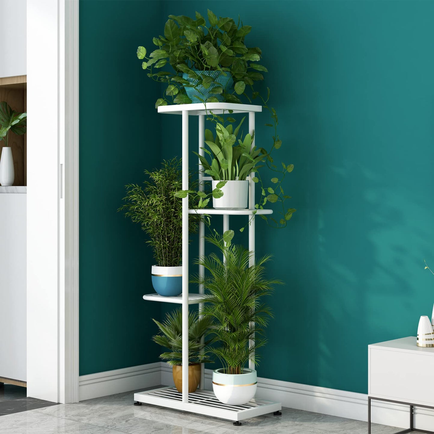 SUOERNUO Plant Stand 4 Tier 5 Potted Planter Rack Storage Organizer Flower Pot Holder Shelves