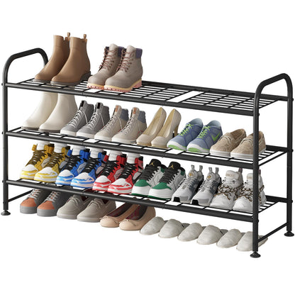 SUOERNUO Shoe Rack 3 Tier Storage Organizer for Closet Entryway Metal