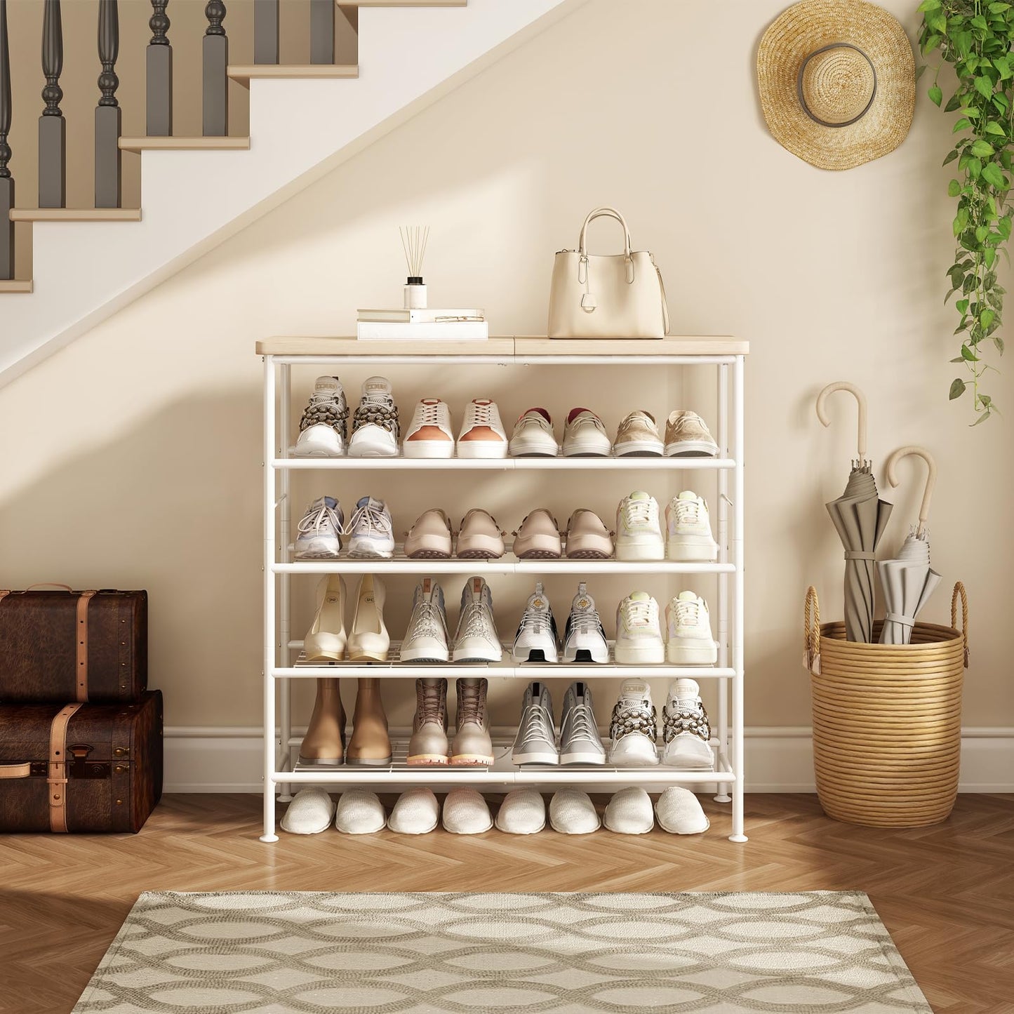 SUOERNUO Shoe Rack Organizer 5 Tier for Closet Entryway