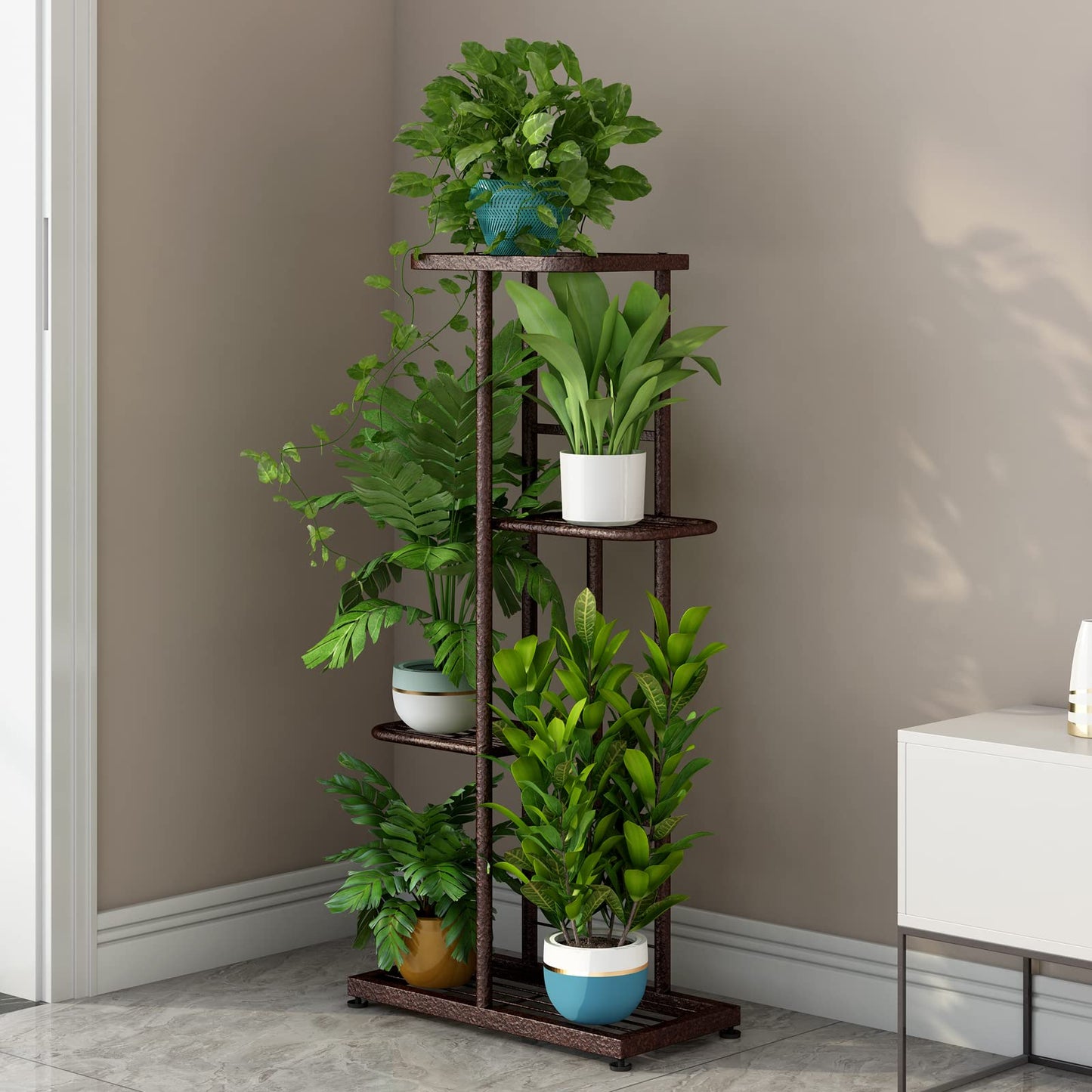 SUOERNUO Plant Stand 4 Tier 5 Potted Planter Rack Storage Organizer Flower Pot Holder Shelves