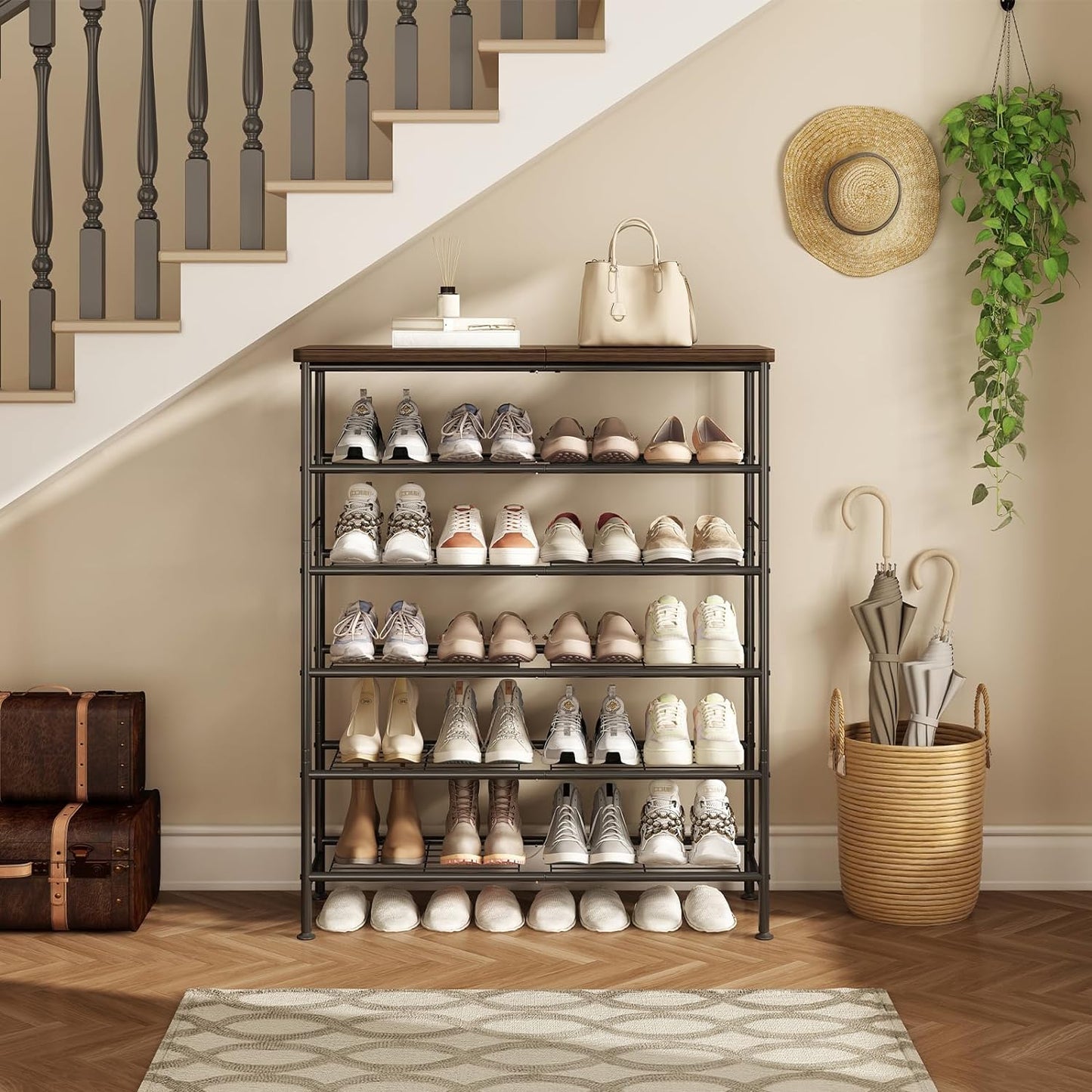 SUOERNUO Shoe Rack Organizer 5 Tier for Closet Entryway
