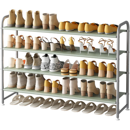 SUOERNUO Shoe Rack 4 Tier Long Storage Organizer Wide Metal Shoe Shelf