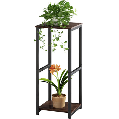 SUOERNUO Plant Stand Indoor Corner Tall 2 Tier Metal Modern Flower Storage Plant Shelf
