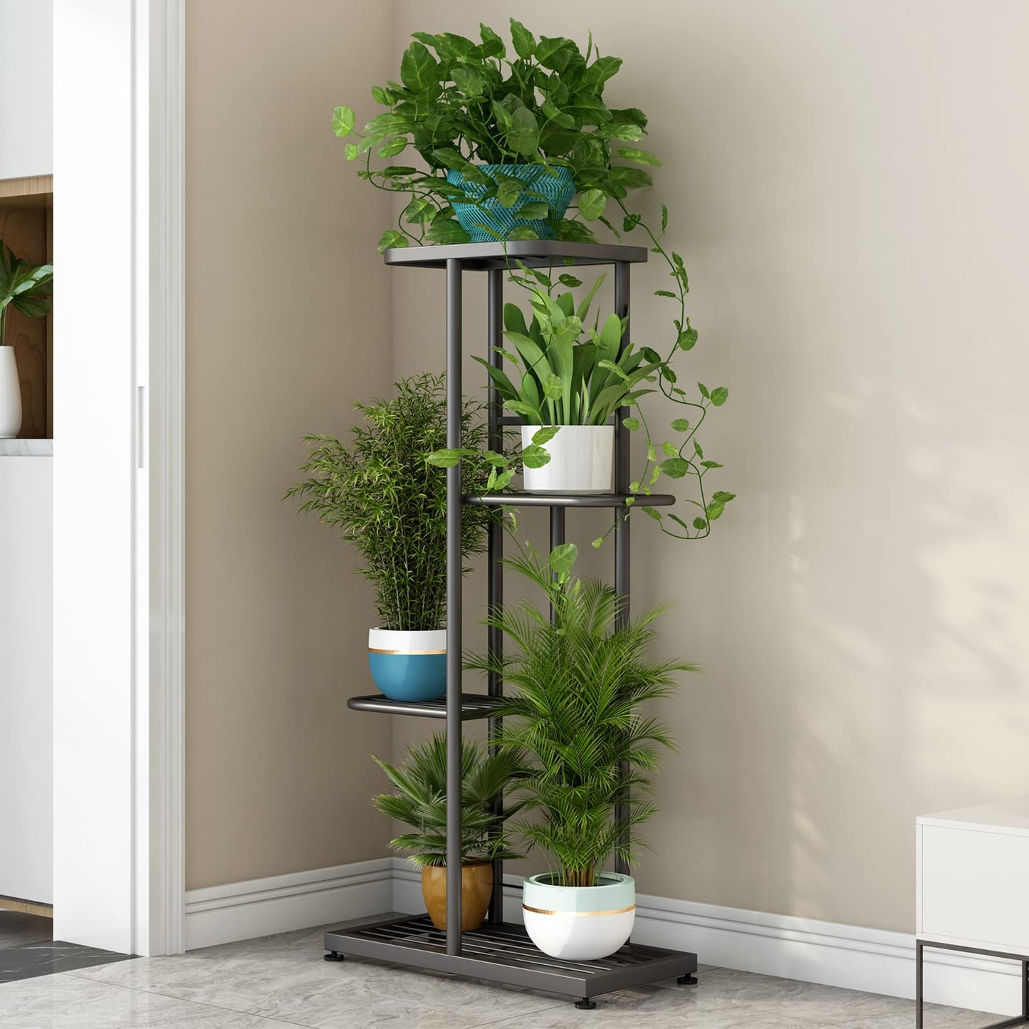 SUOERNUO Plant Stand 4 Tier 5 Potted Planter Rack Storage Organizer Flower Pot Holder Shelves