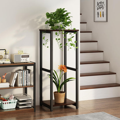 SUOERNUO Plant Stand Indoor Corner Tall 2 Tier Metal Modern Flower Storage Plant Shelf