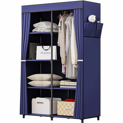 SUOERNUO 34 Inch Portable Closet Wardrobe Organizer Storage with Cover Non-Woben