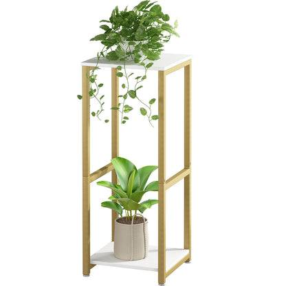 SUOERNUO Plant Stand Indoor Corner Tall 2 Tier Metal Modern Flower Storage Plant Shelf
